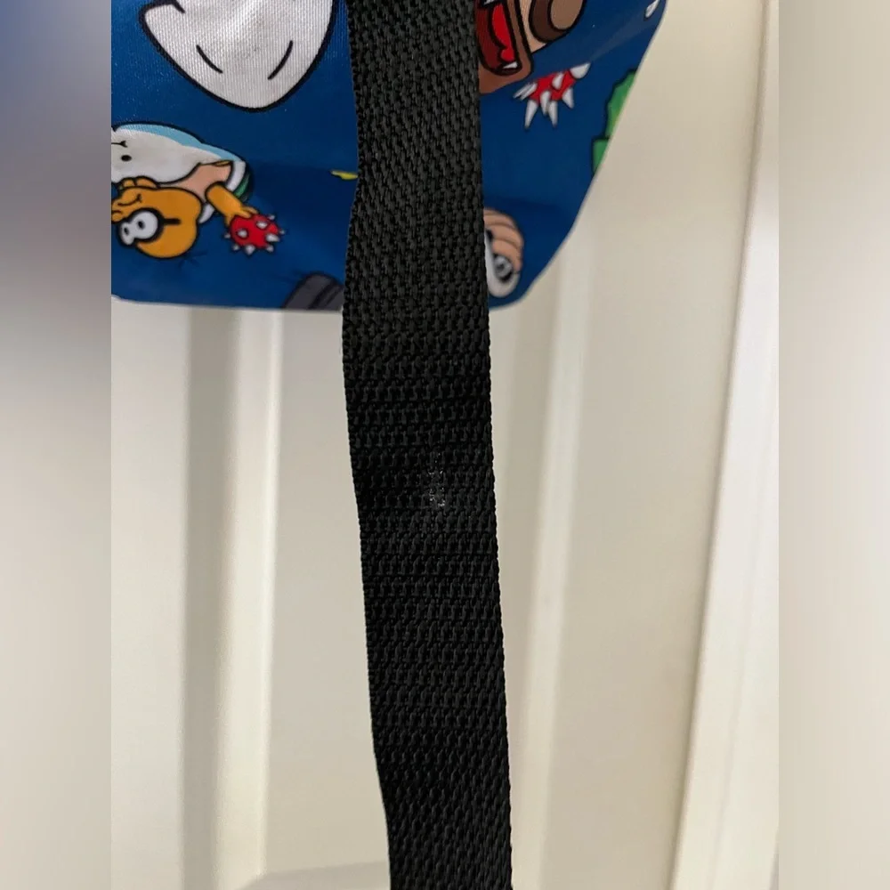 Kids Super Mario Brothers backpack/bag Blue with characters adjustable straps